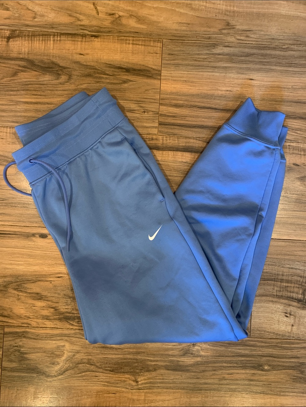 Women's Nike One Therma-FIT Soft Drawstring Waist Pastel Blue Athletic Joggers M